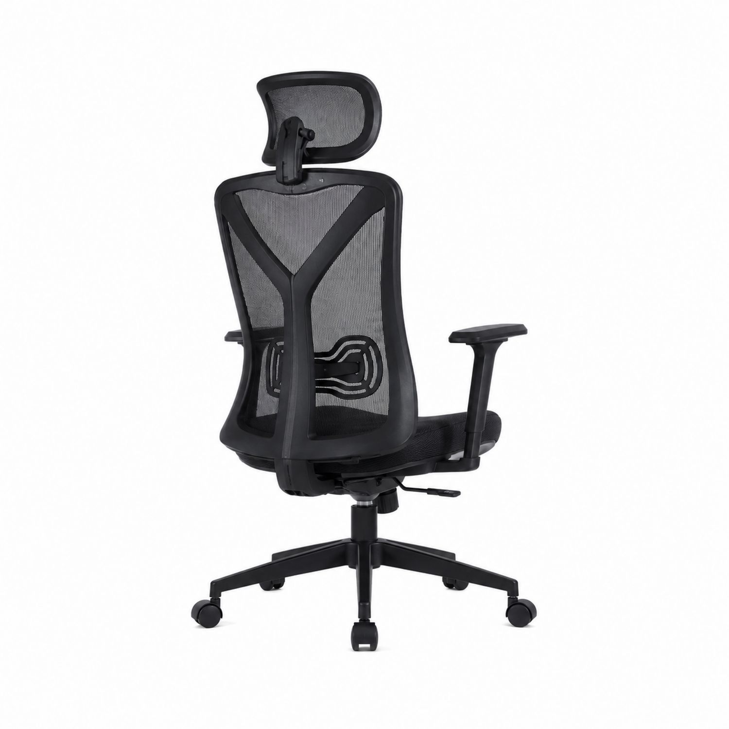 Chaise de bureau en maille noire avec support réglable-Prestigelodgea