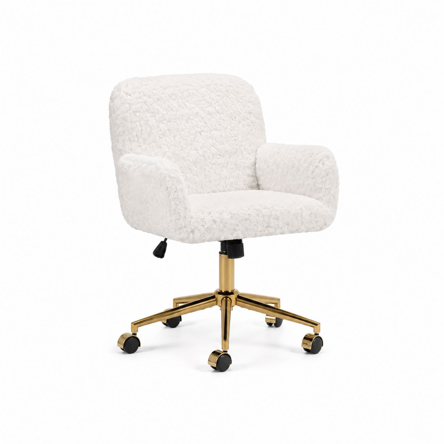 Chaise de bureau en tissu bouclé avec base en métal-Prestigelodgea