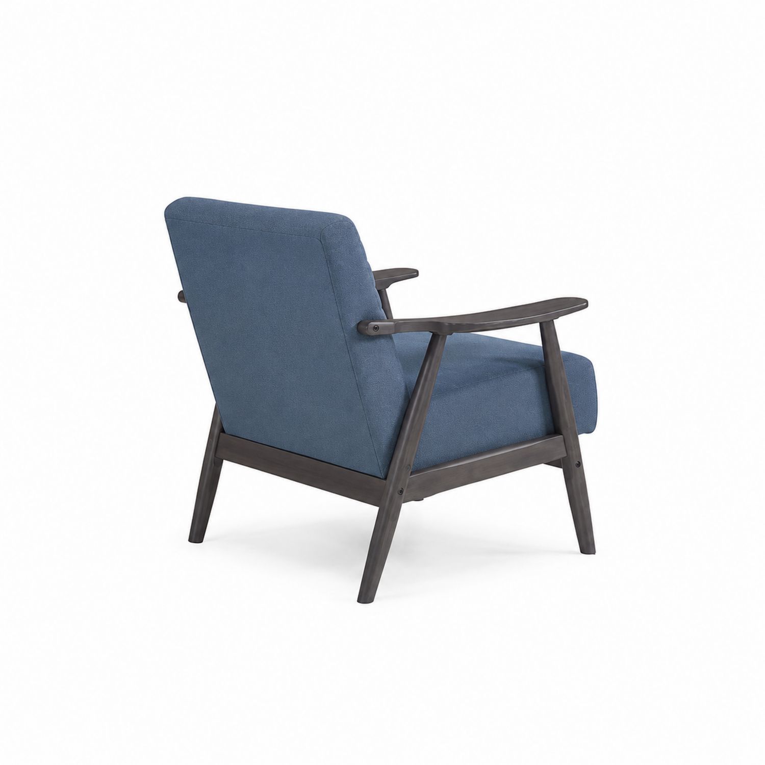 Fauteuil en bois avec tissu polyester bleu-Prestigelodgea