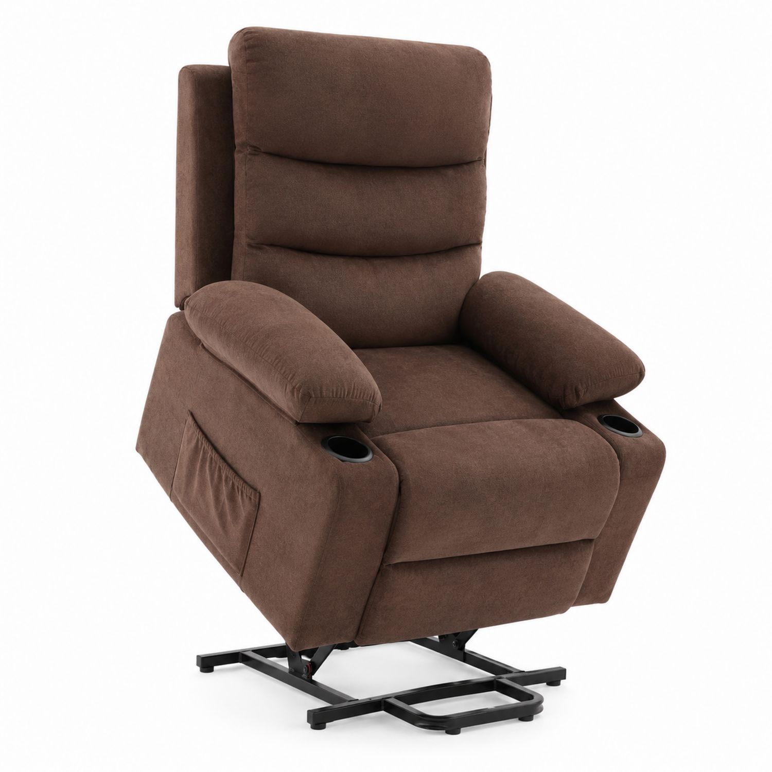 Fauteuil releveur inclinable en tissu Marron-Prestigelodgea