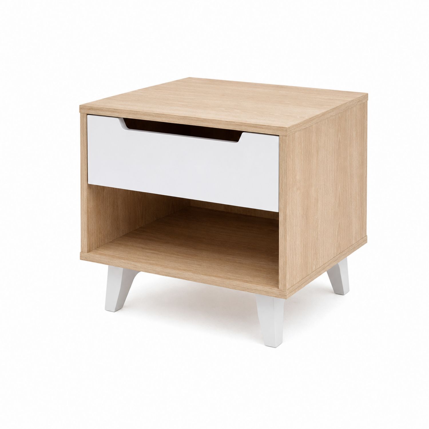 Table de chevet en bois et plastique avec tiroir 45x40x50cm-Prestigelodgea