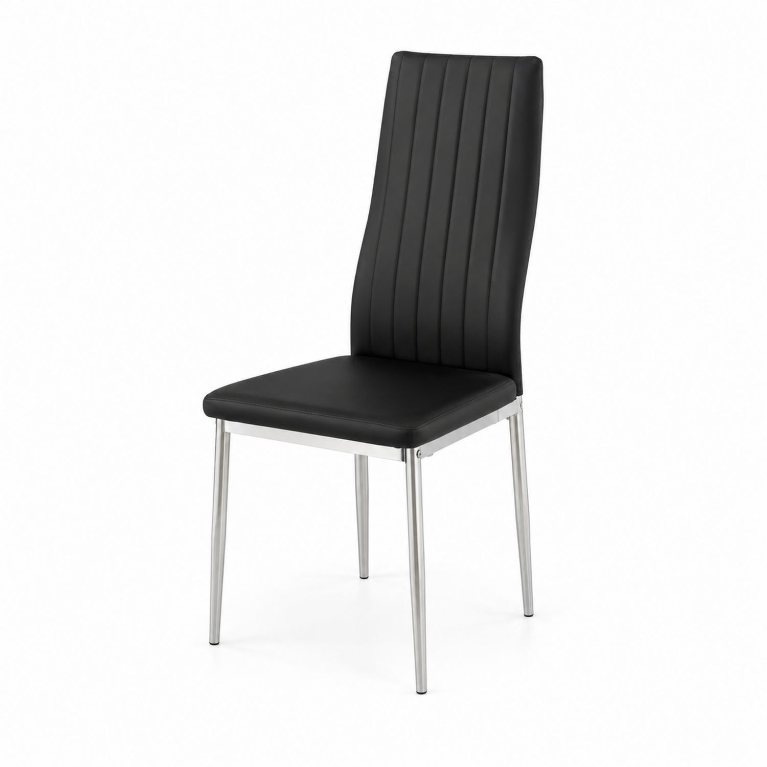 Chaise en métal et similicuir Noir-Prestigelodgea