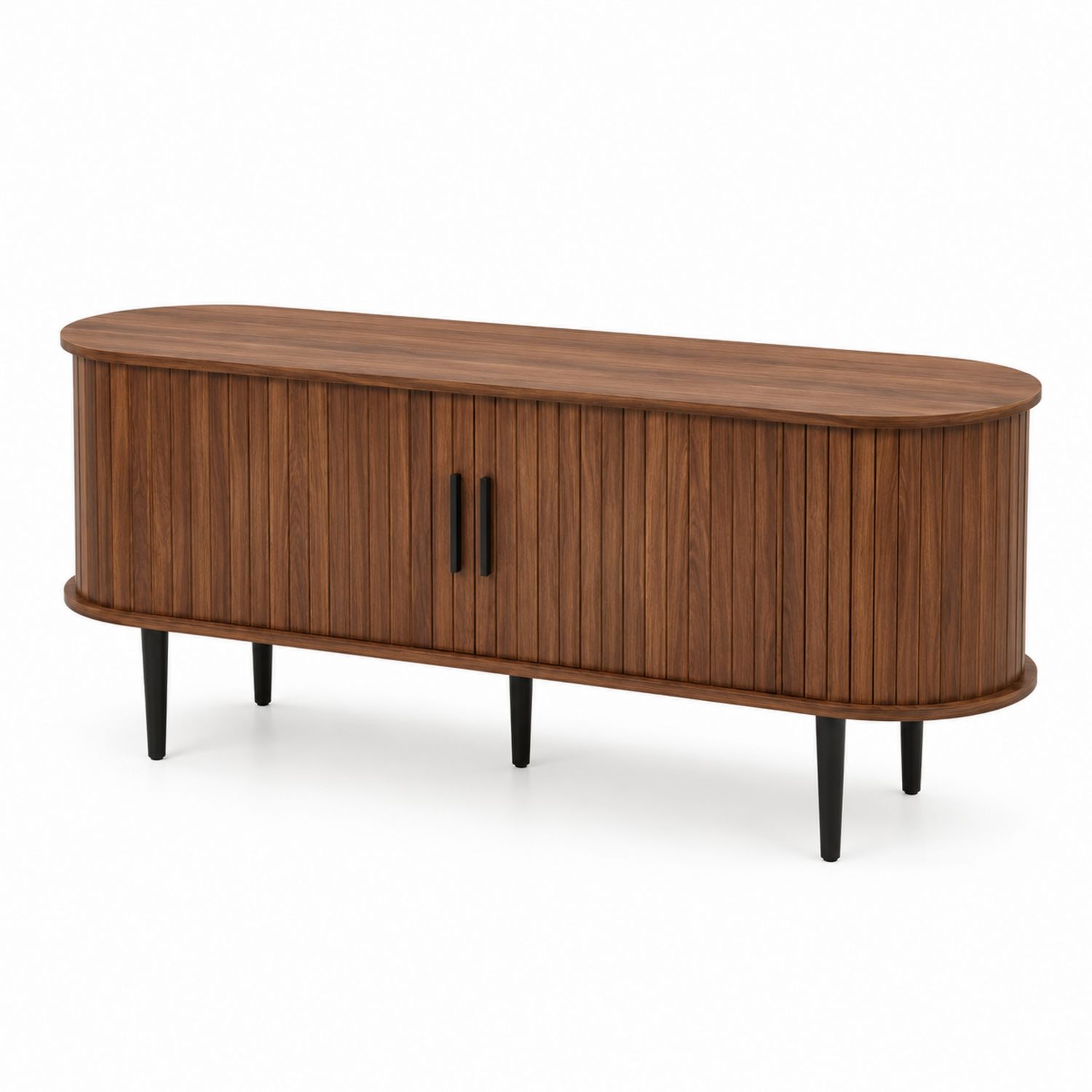 Meuble TV en bois et métal noyer 150x45x50 cm Marron-Prestigelodgea