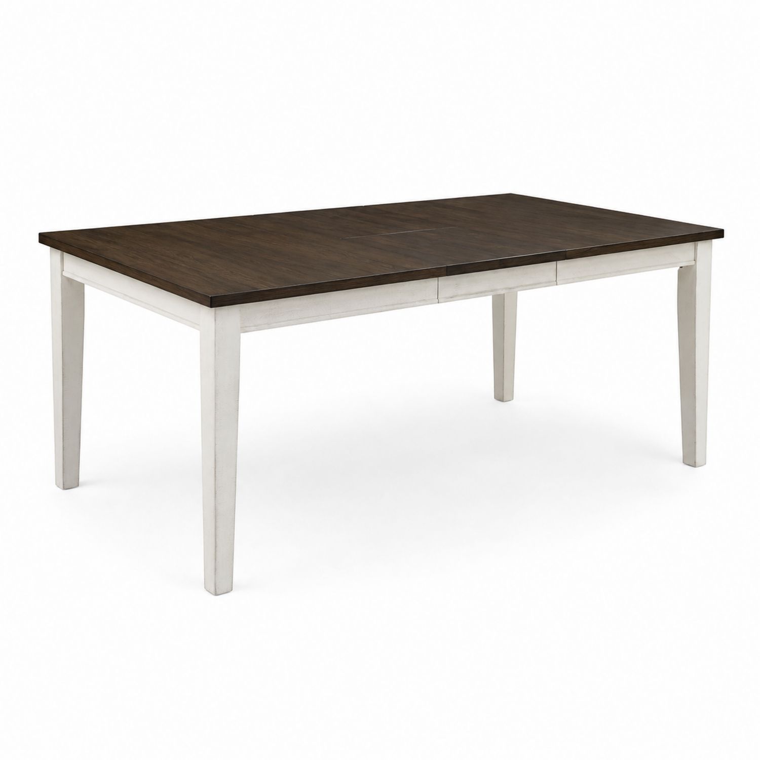 Table rectangulaire extensible en bois 180x90x76 cm Brun/Blanc-Prestigelodgea