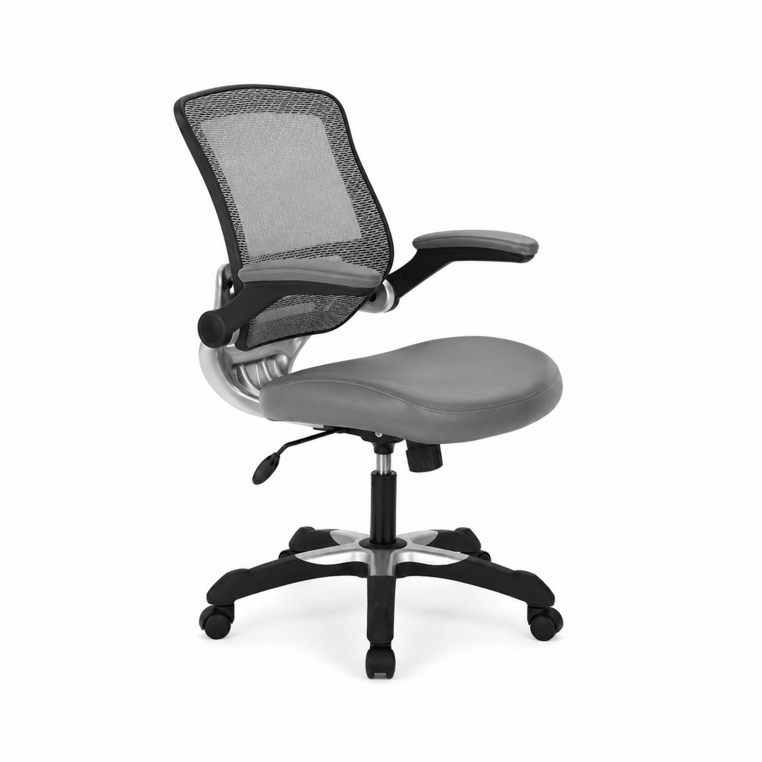Chaise de bureau en maille et similicuir Gris-Prestigelodgea