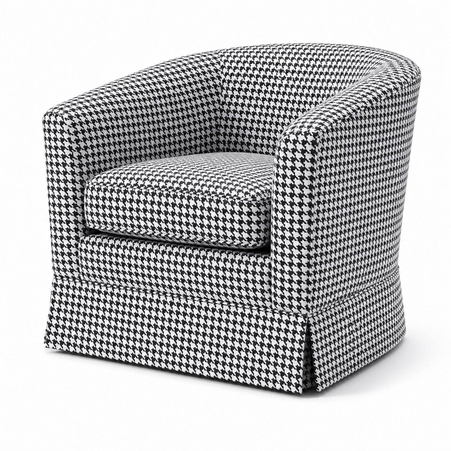 Fauteuil en tissu pied-de-poule noir et blanc-Prestigelodgea