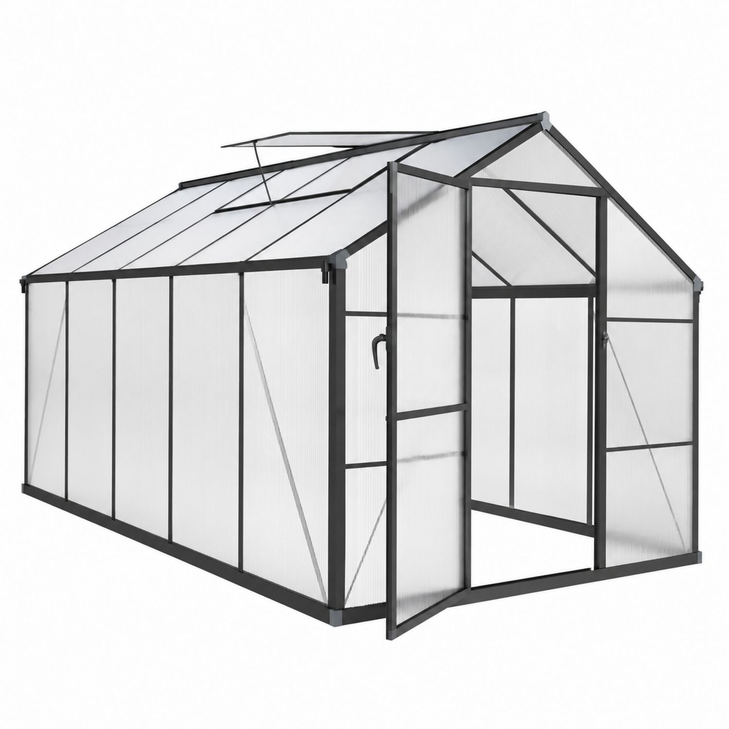 Serre en Aluminium et Polycarbonate 370x185x195 cm-Prestigelodgea