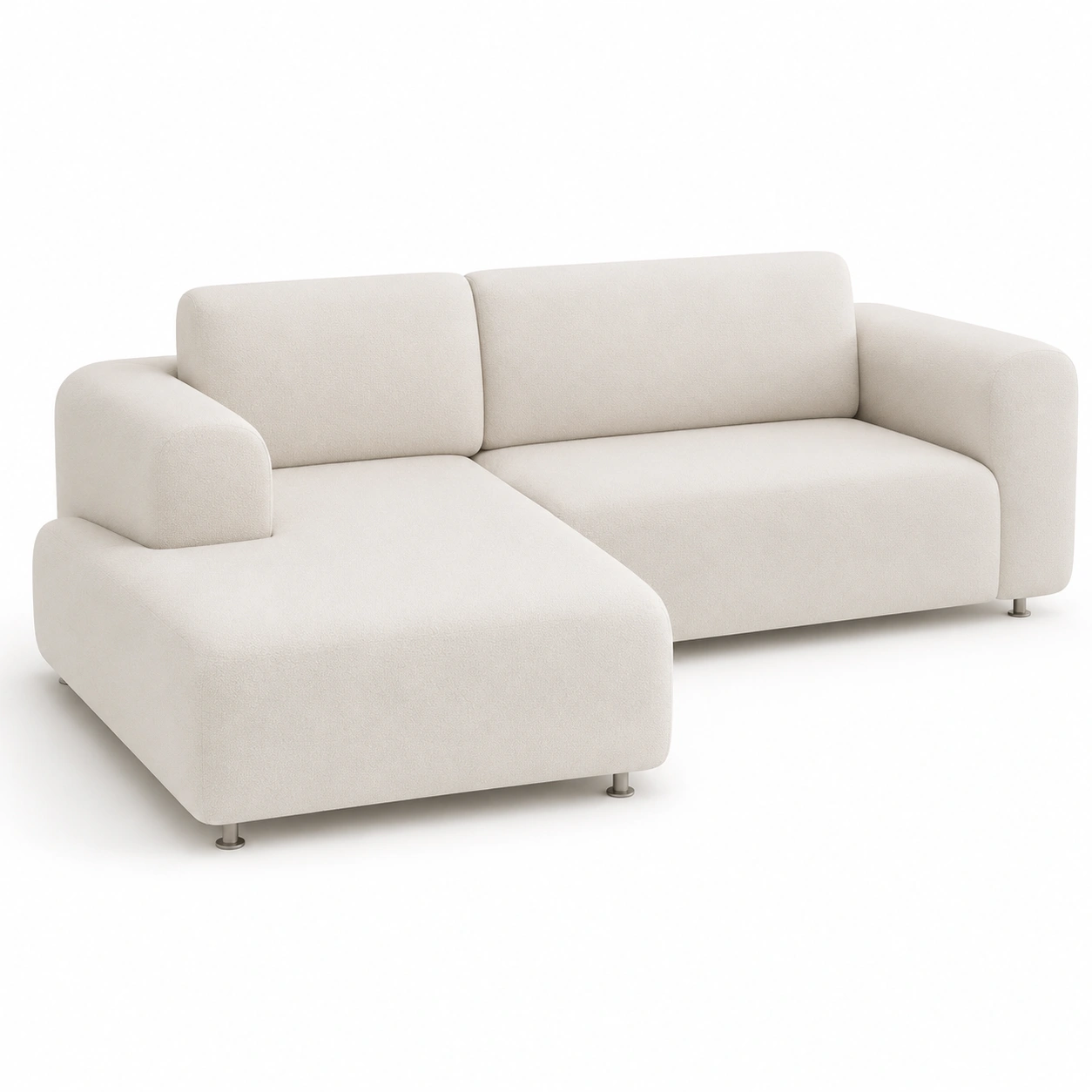 Sofa chaise longue izquierdo color marfil-Delvoraa