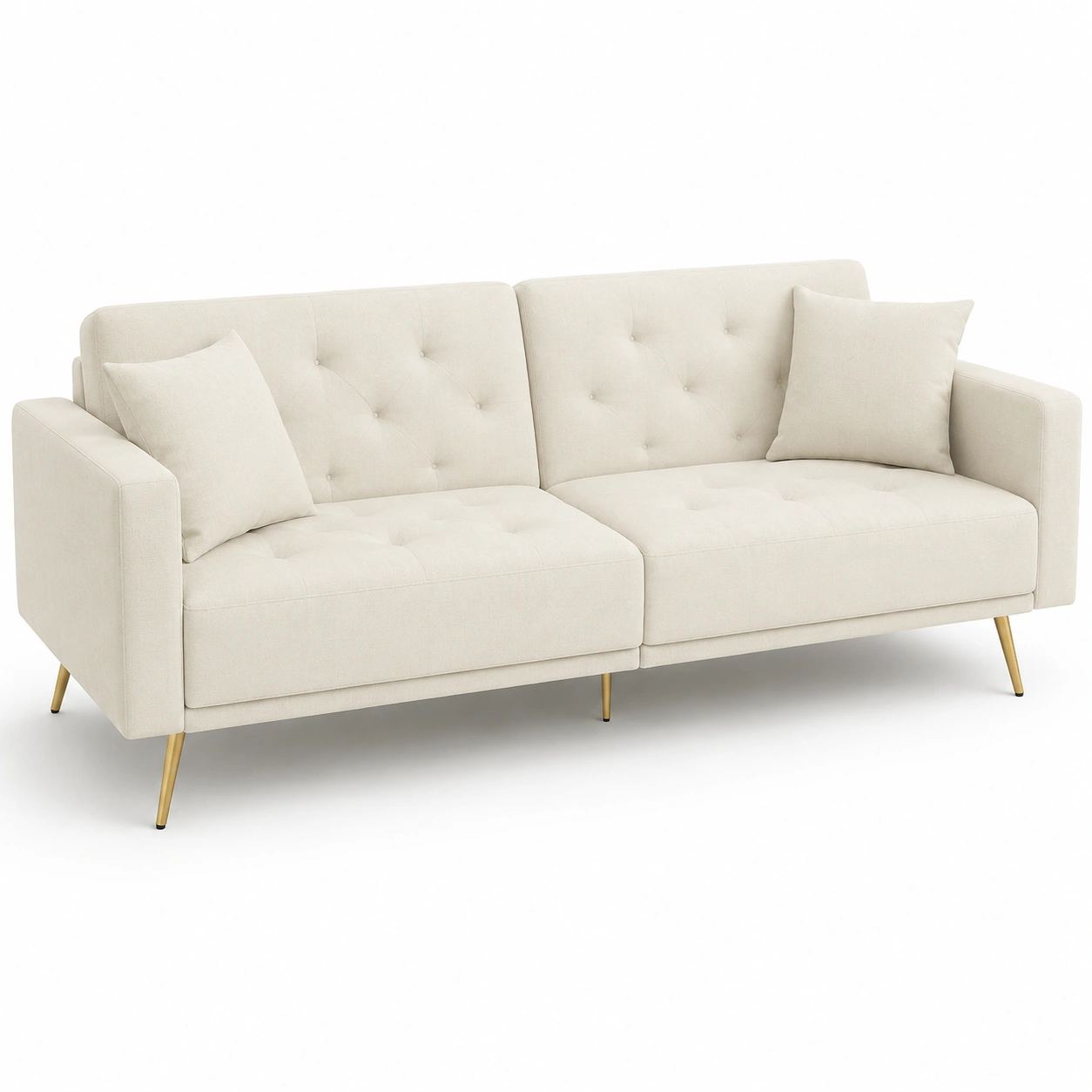Sofa de 3 plazas color beige-Delvoraa