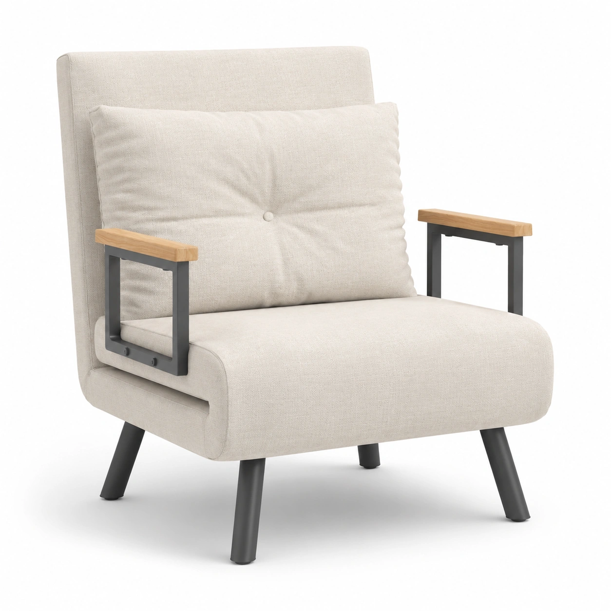 Sillon individual tapizado color marfil-Delvoraa