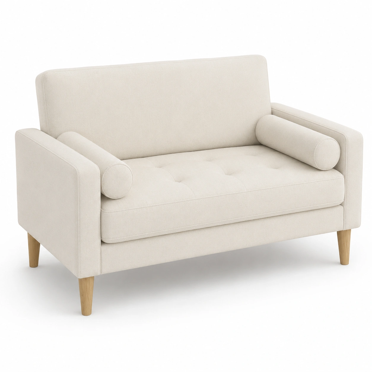 Sofa de 2 plazas color marfil-Delvoraa