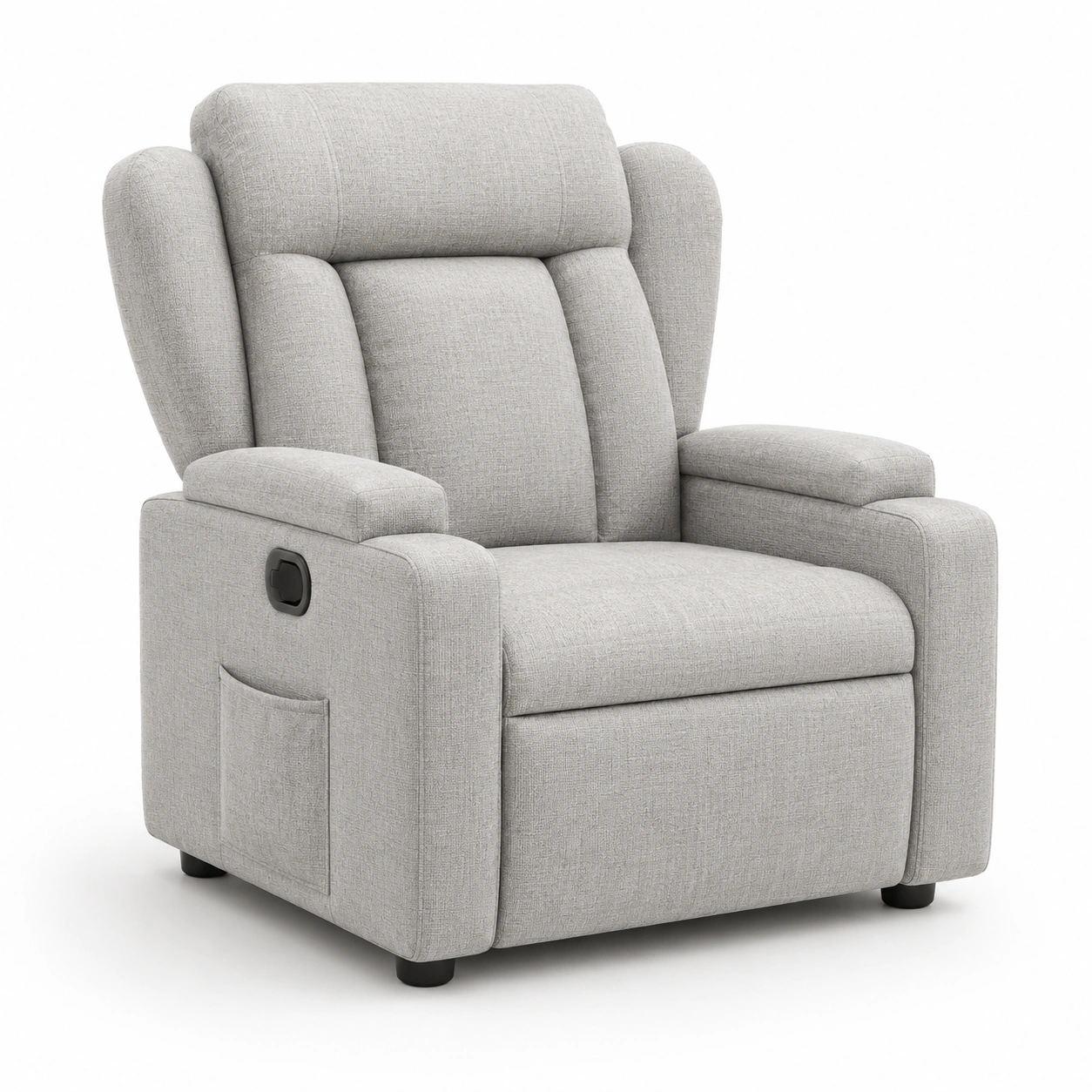 Sillon reclinable manual gris claro-Delvoraa