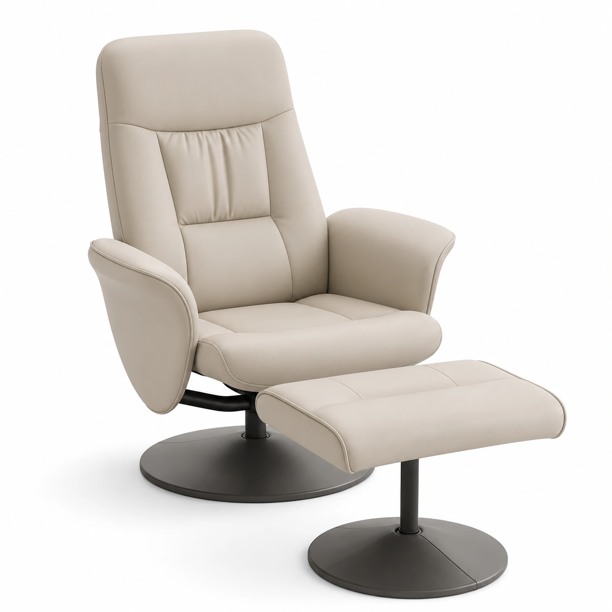 Chaise longue relax con reposapies color beige-Delvoraa