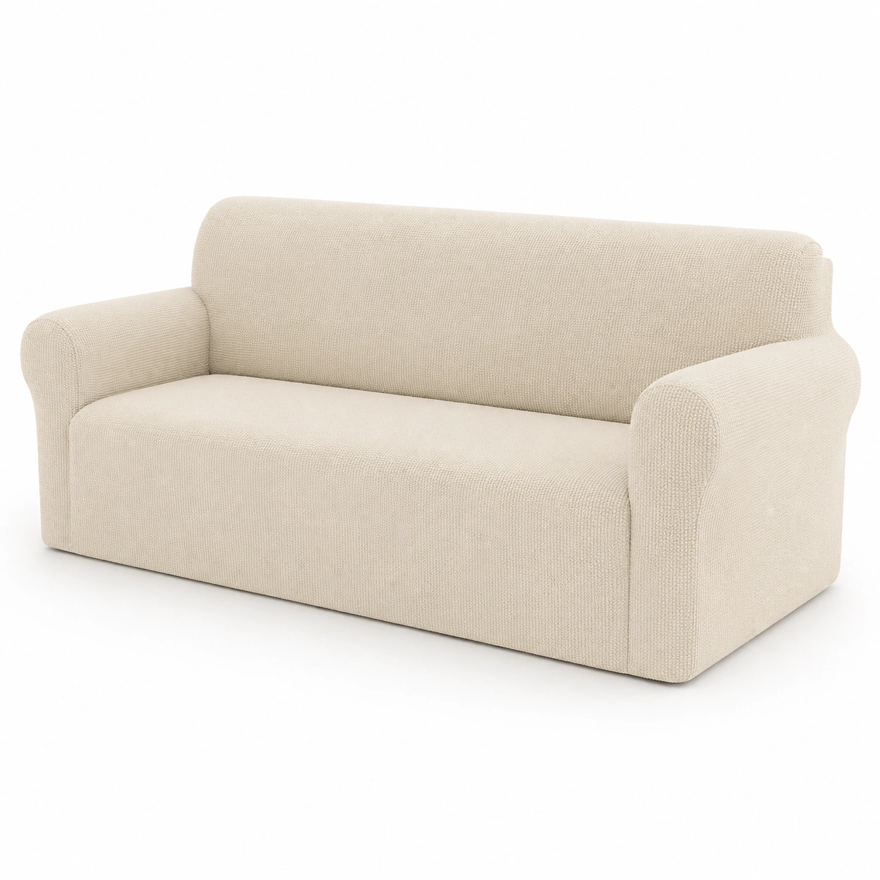 Sofa tapizado de dos plazas color beige-Delvoraa