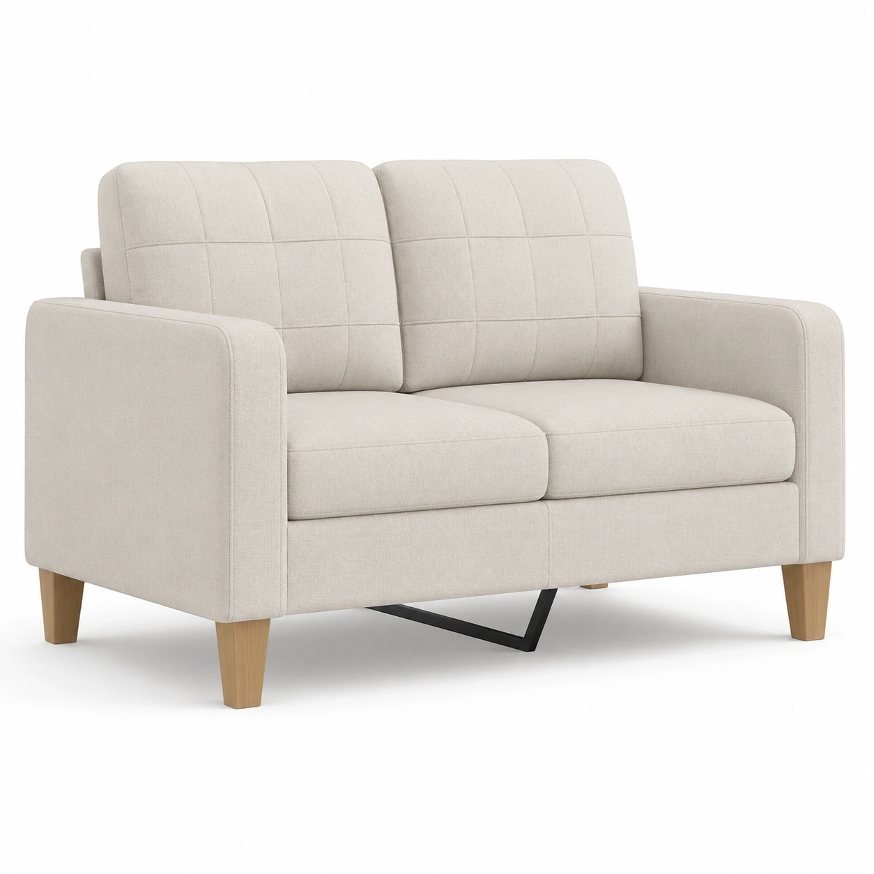 Sofa de 2 plazas color beige-Delvoraa