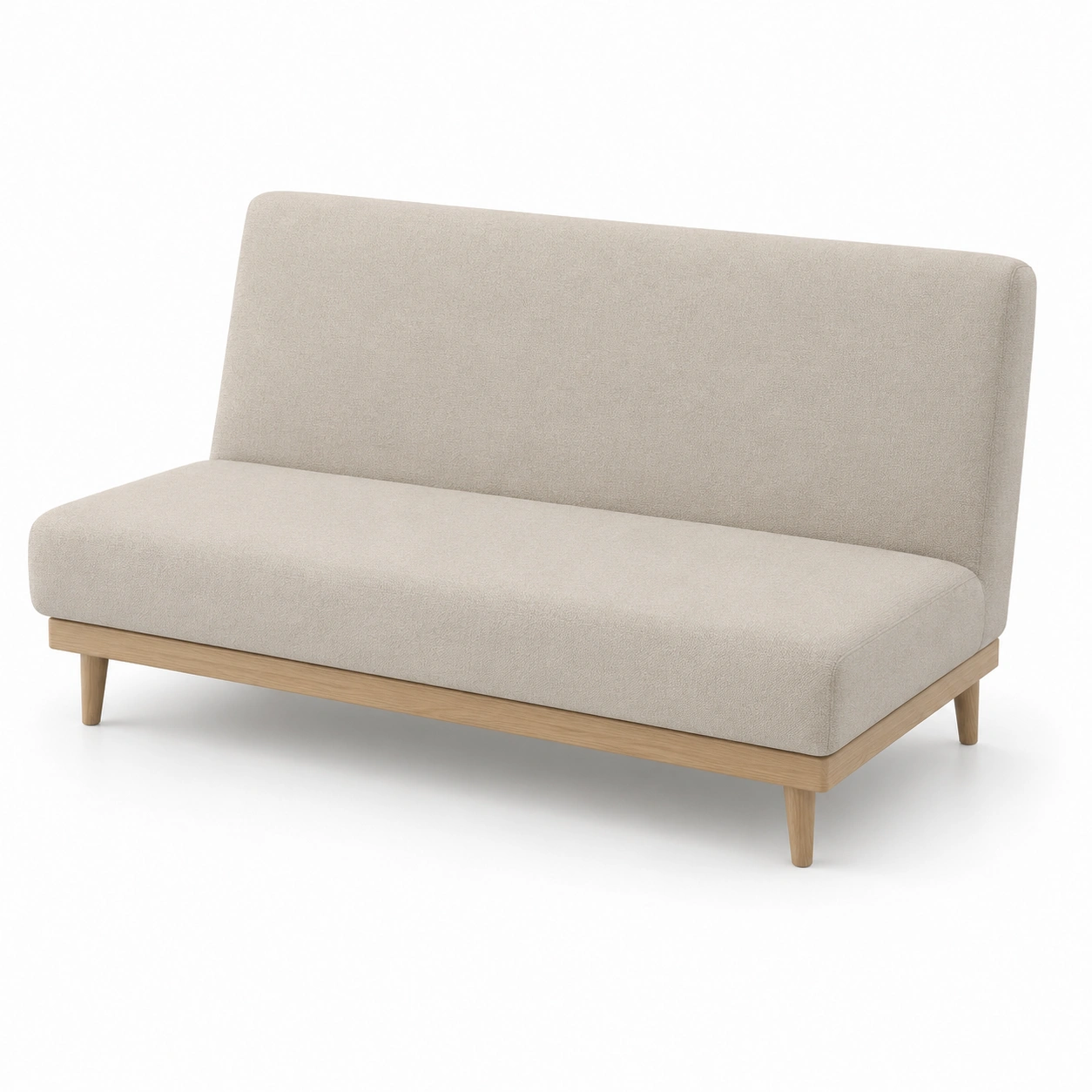 Sofa de dos plazas sin reposabrazos color beige-Delvoraa