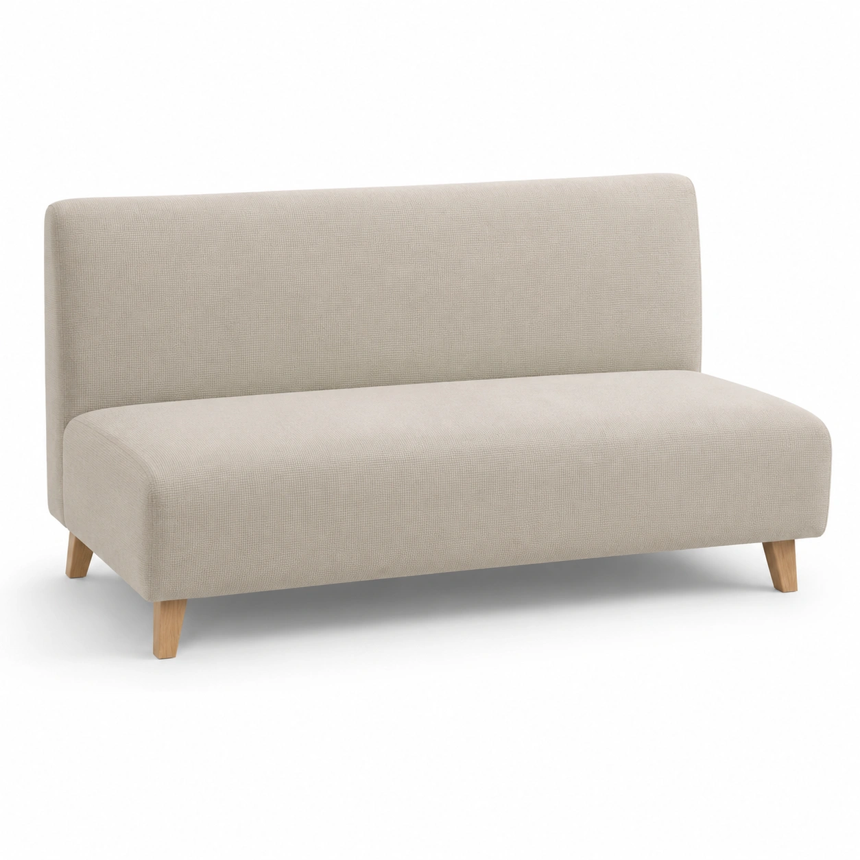 Sofa tapizado de dos plazas color beige-Delvoraa