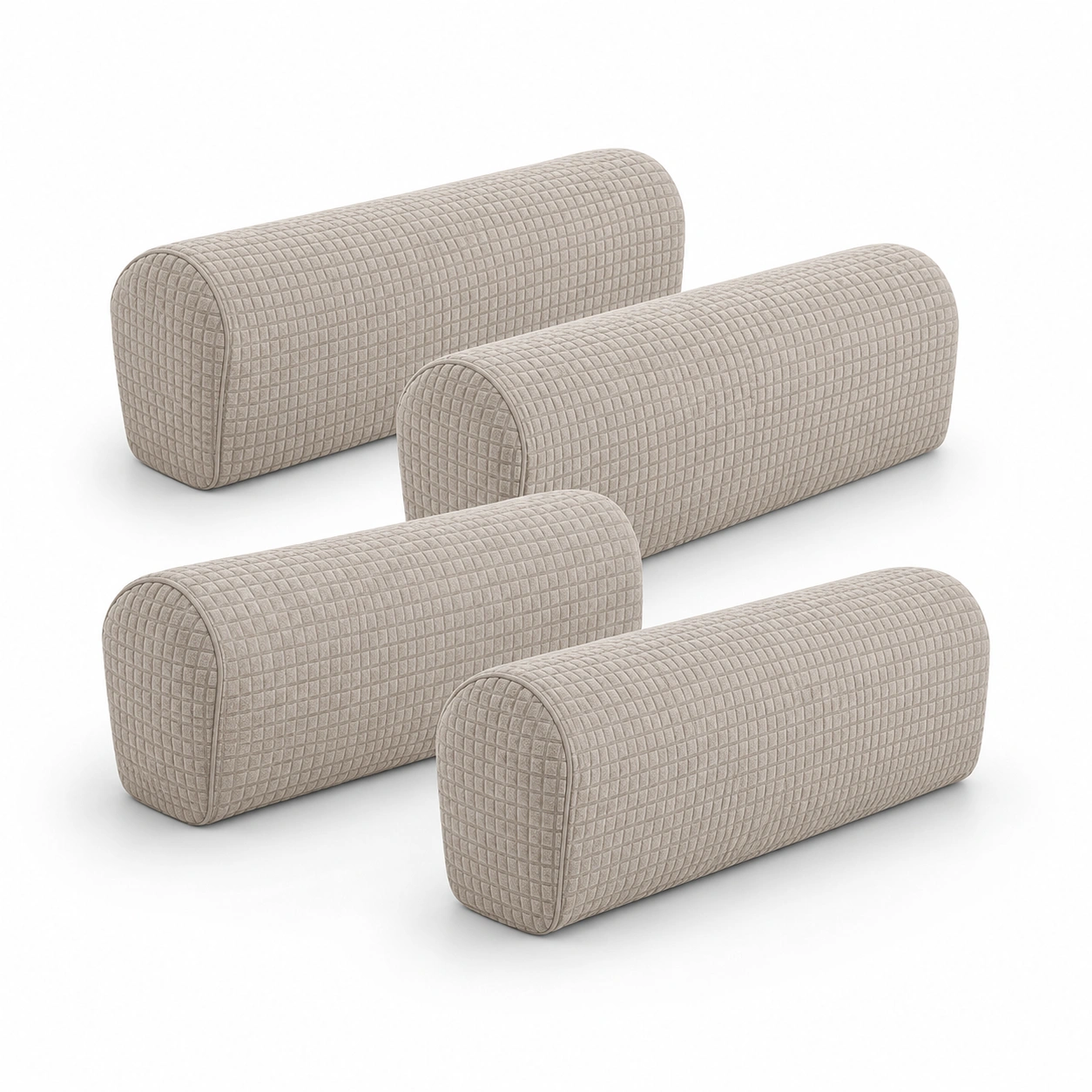 Juego de 4 cojines cilindricos color beige-Delvoraa