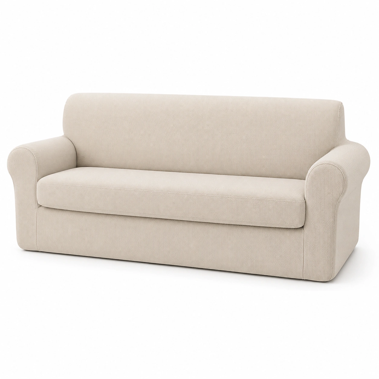 Sofa tapizado de dos plazas color marfil-Delvoraa
