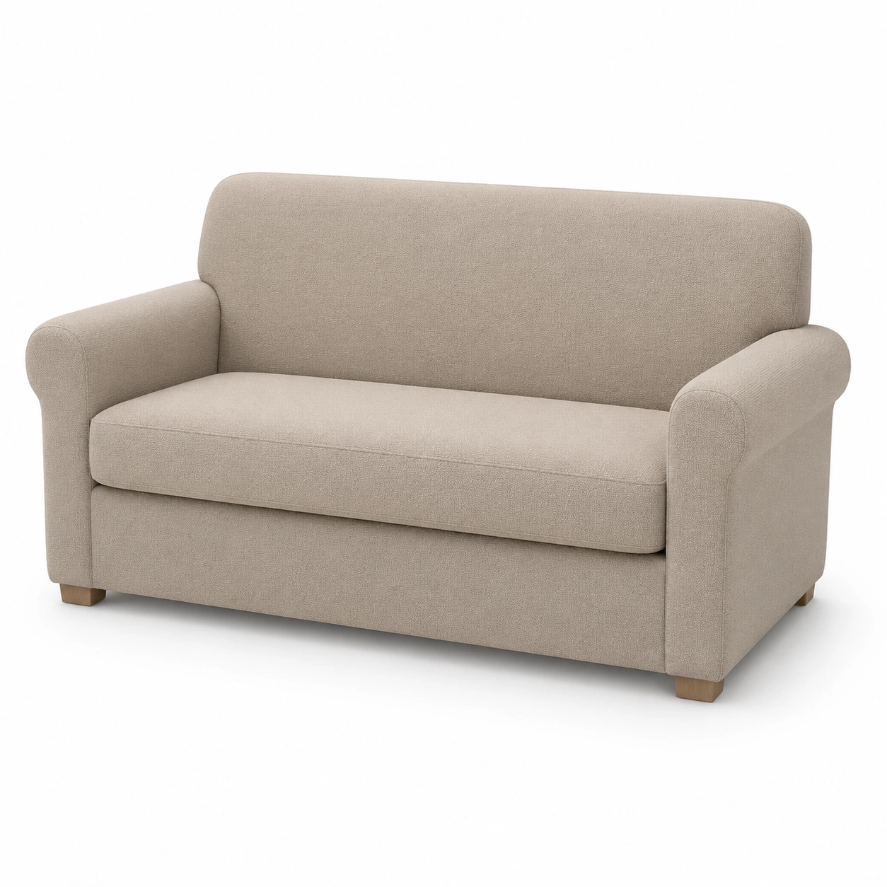 Sofa de dos plazas color marfil-Delvoraa