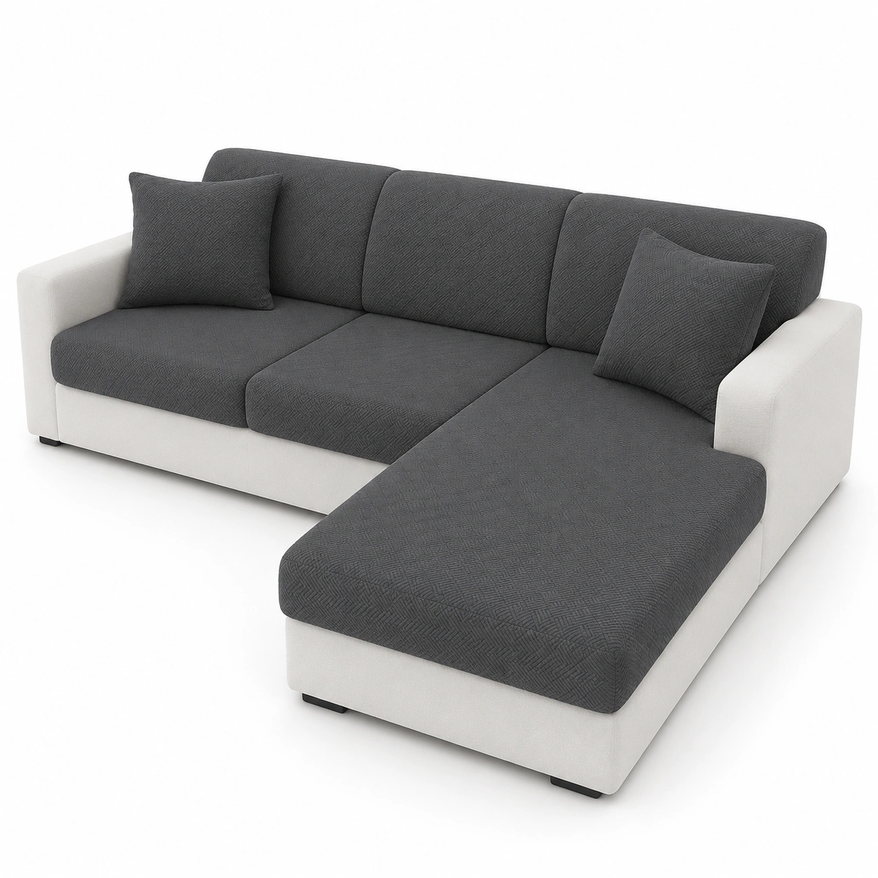 Sofa en L color gris-Delvoraa