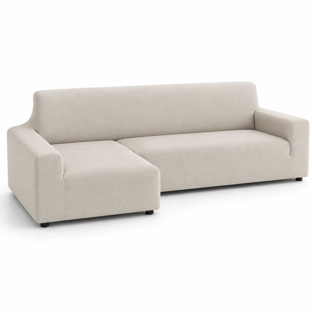 Sofa chaise longue izquierdo color marfil-Delvoraa