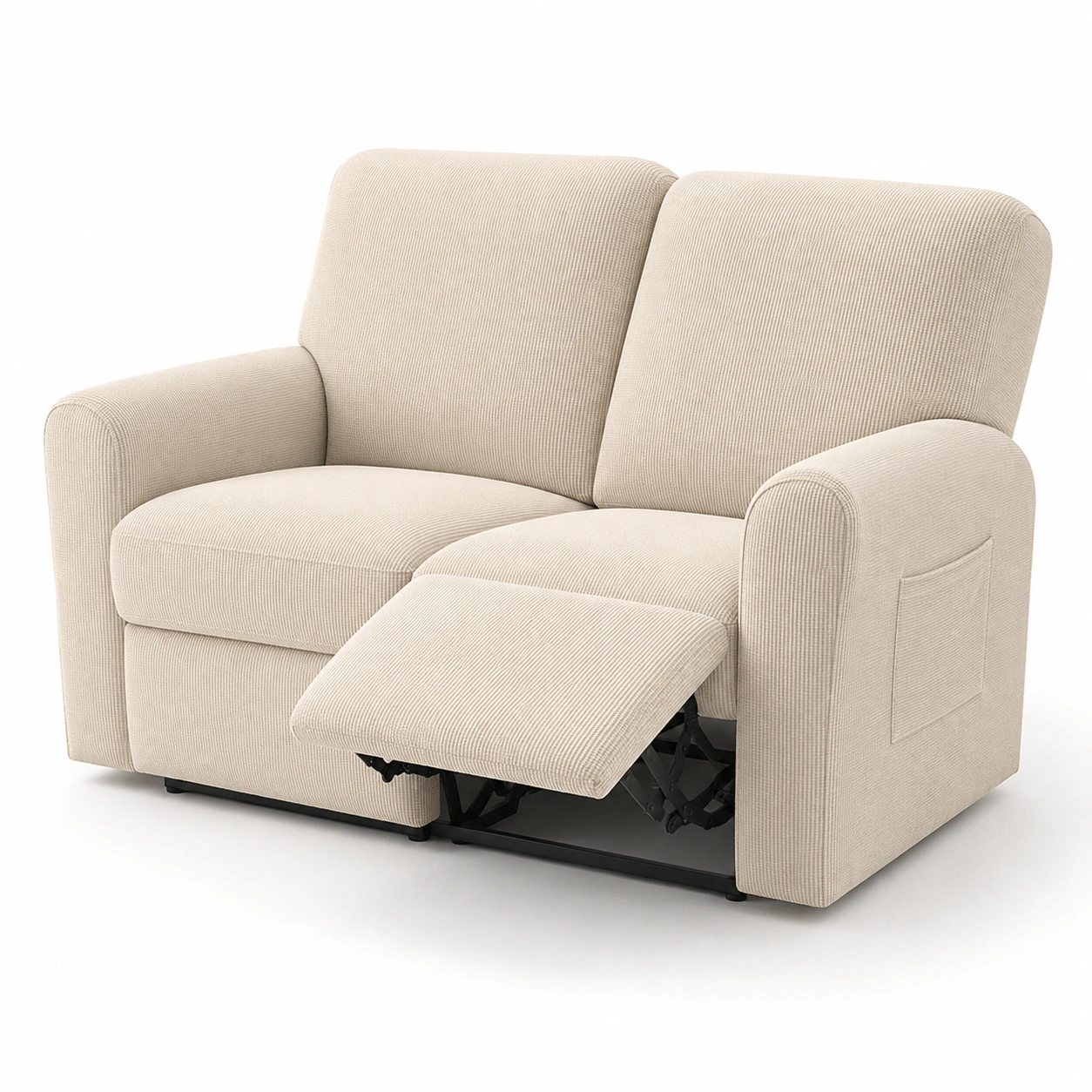 Sofa reclinable de dos plazas color beige-Delvoraa