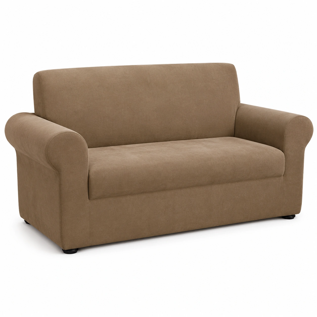 Sofa de dos plazas color marron-Delvoraa