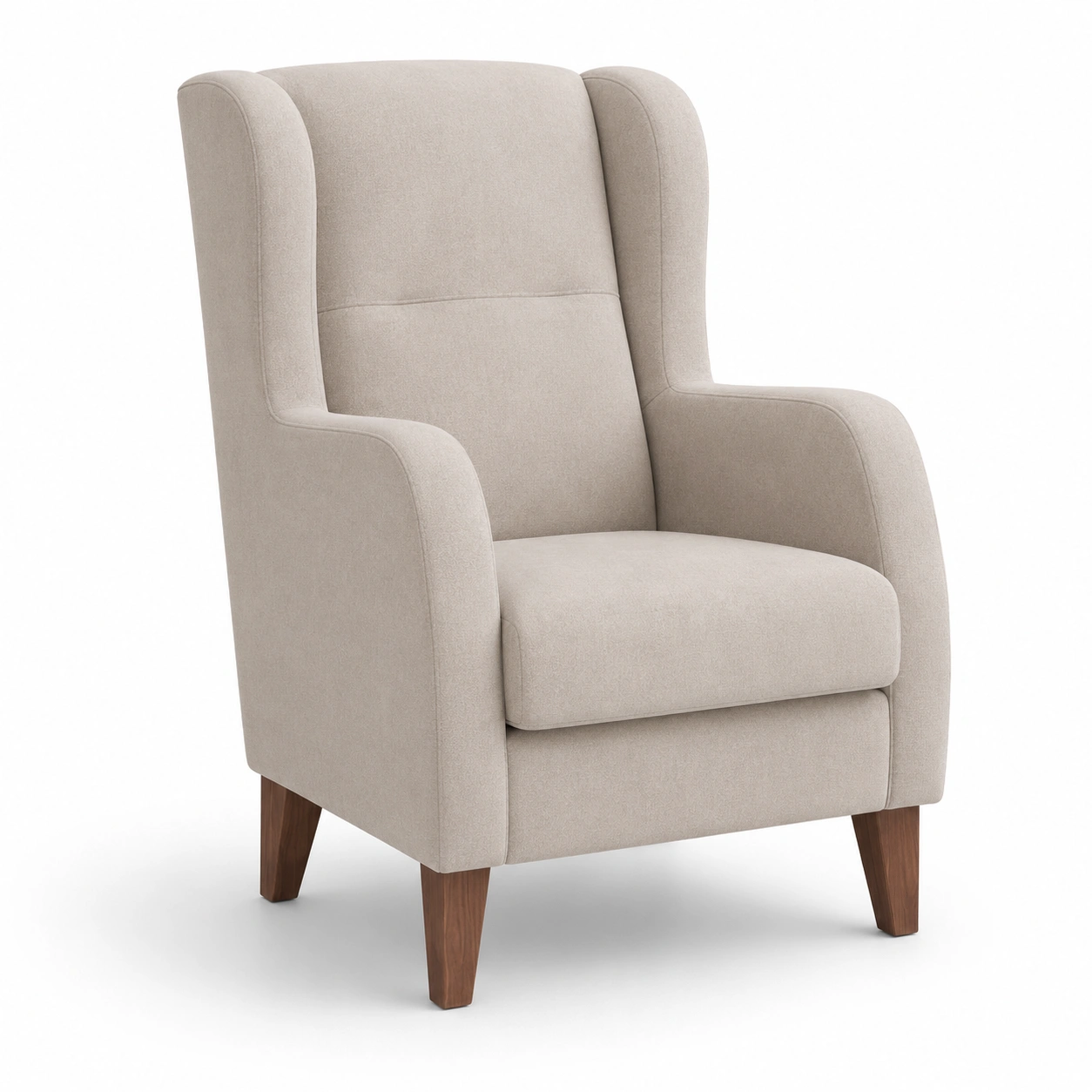 Sillon orejero tapizado beige claro-Delvoraa