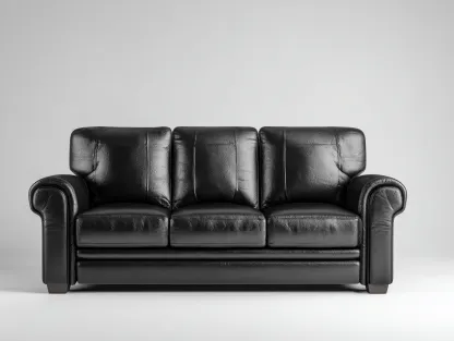 Sofás 3 plazas piel sintética 210x90x88 cm negro para salón - diseño clásico confortable-Ramoninest