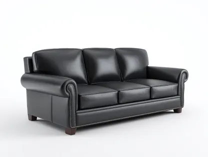 Sofás 3 plazas tapizados de piel sintética 205x90x92 cm negro para salón - Diseño clásico-Ramoninest