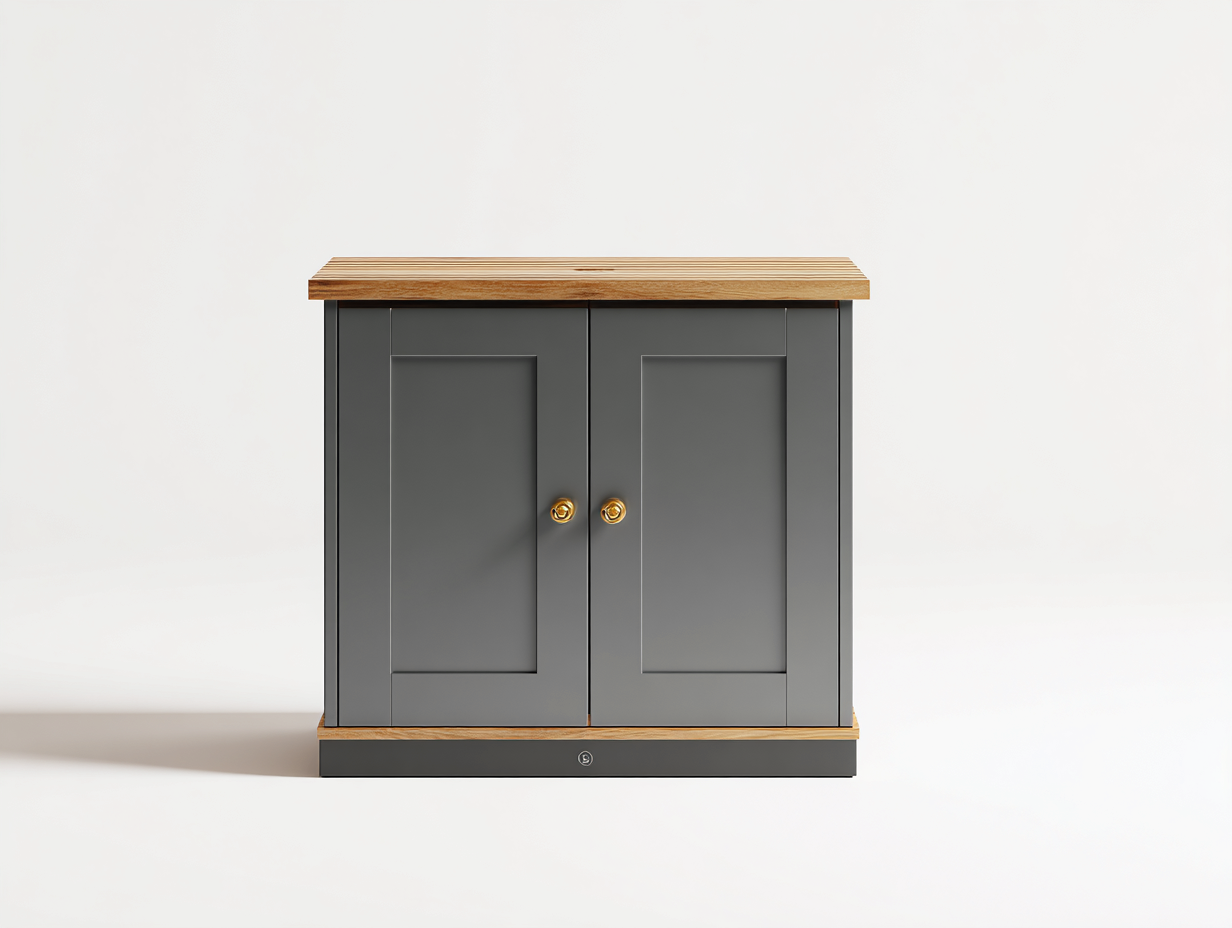 Credenza in legno 82x38x86 cm grigio e marrone - per soggiorno stile moderno-Tadoricorner