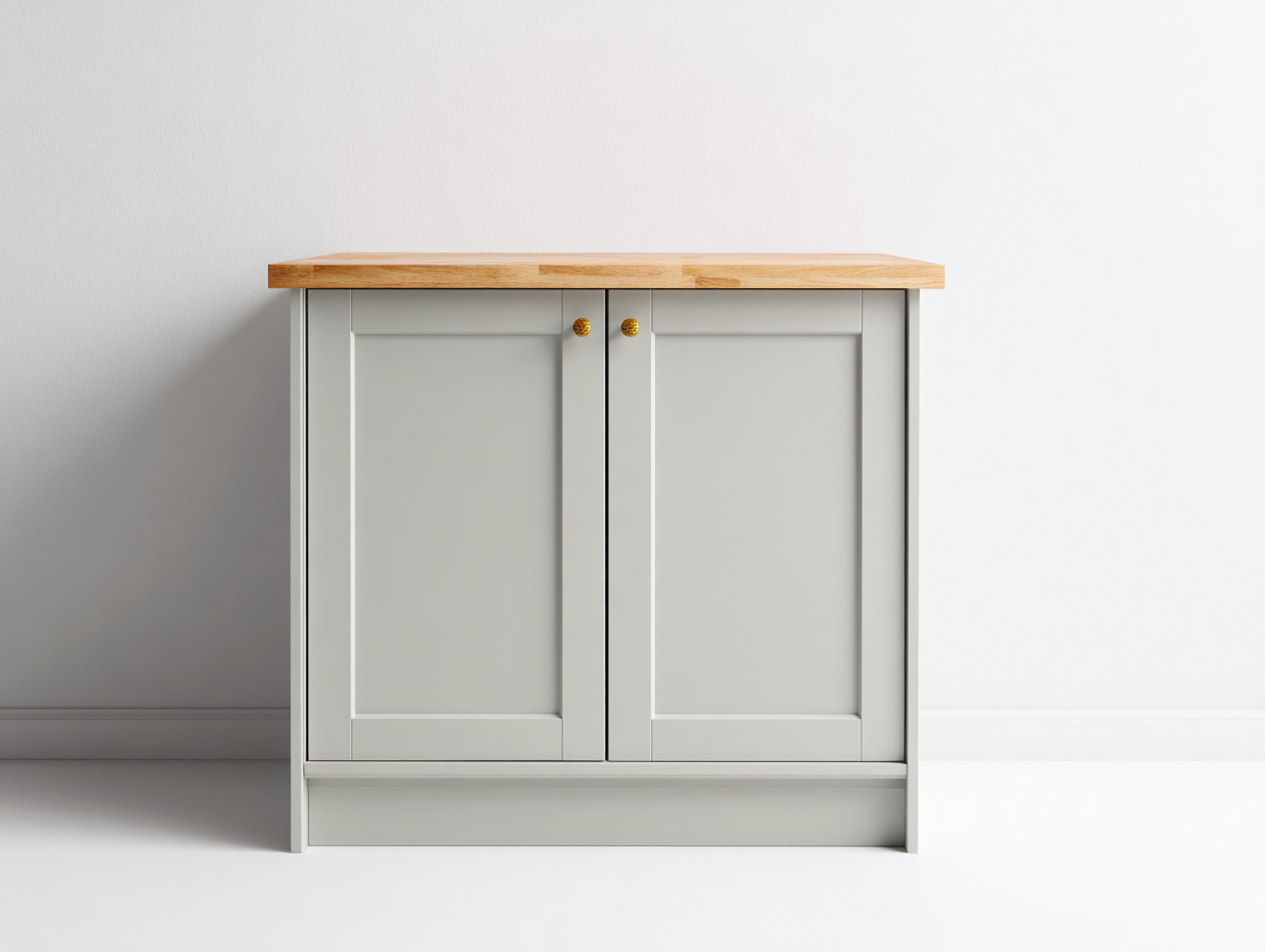 Credenza in legno 108x41x81 cm - grigio salvia chiaro e legno naturale - design moderno per sala da pranzo-Tadoricorner