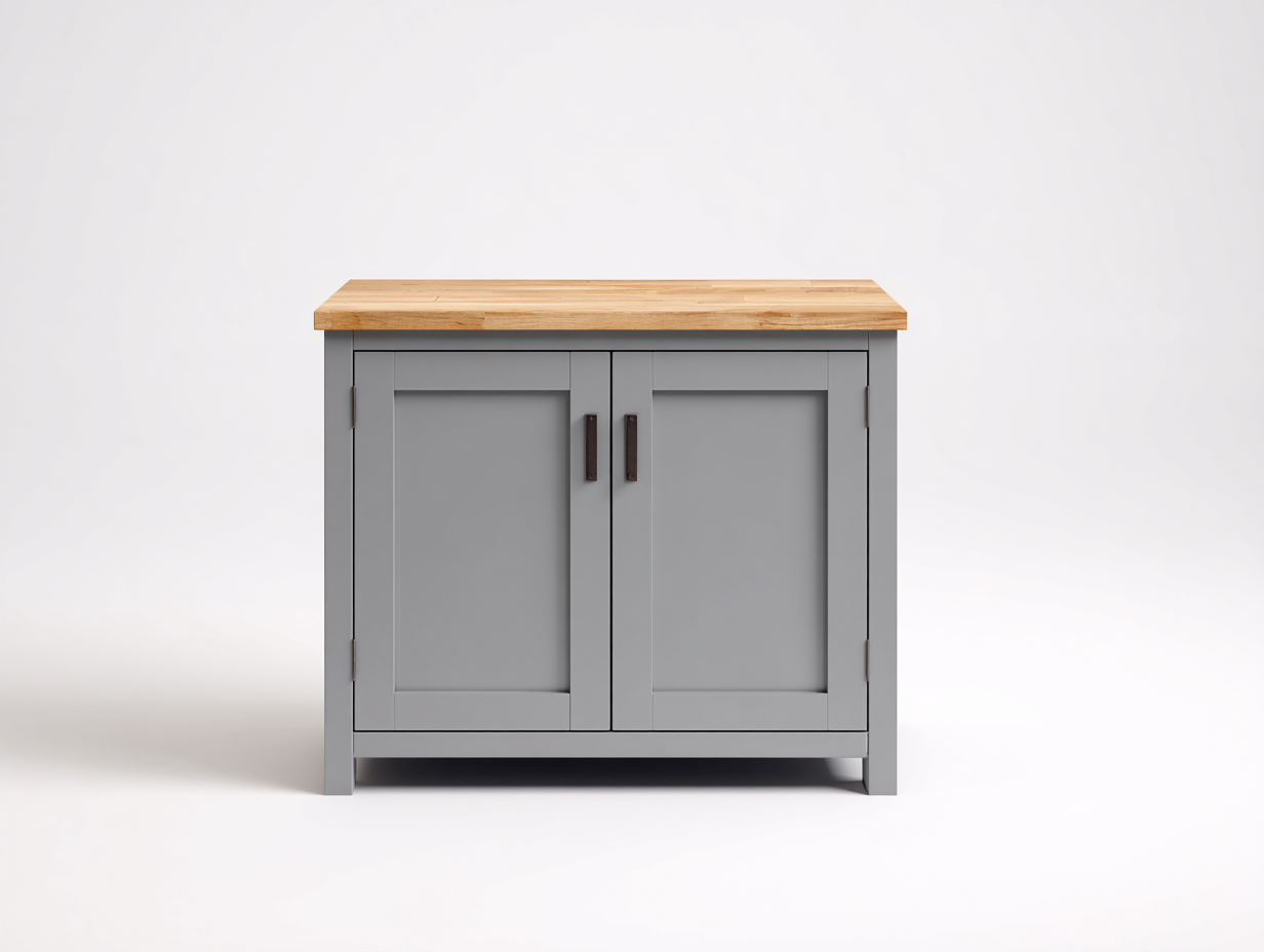Credenza in legno 94x40x83 cm grigio e marrone - per sala da pranzo stile moderno-Tadoricorner