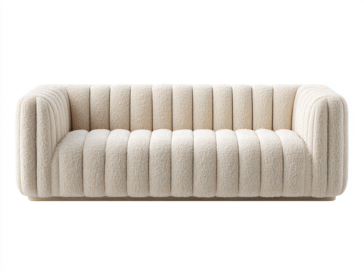 Divano a due posti in tessuto 169x91x81 cm avorio - per soggiorno stile moderno-Tadoricorner