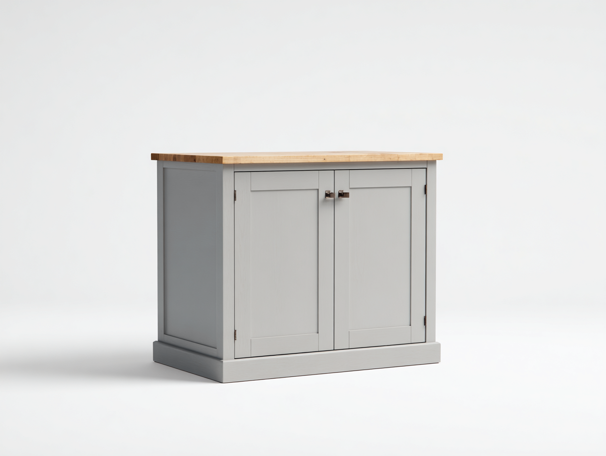 Credenza in legno 115x44x82 cm - grigio perla e legno naturale - design moderno per sala da pranzo-Tadoricorner