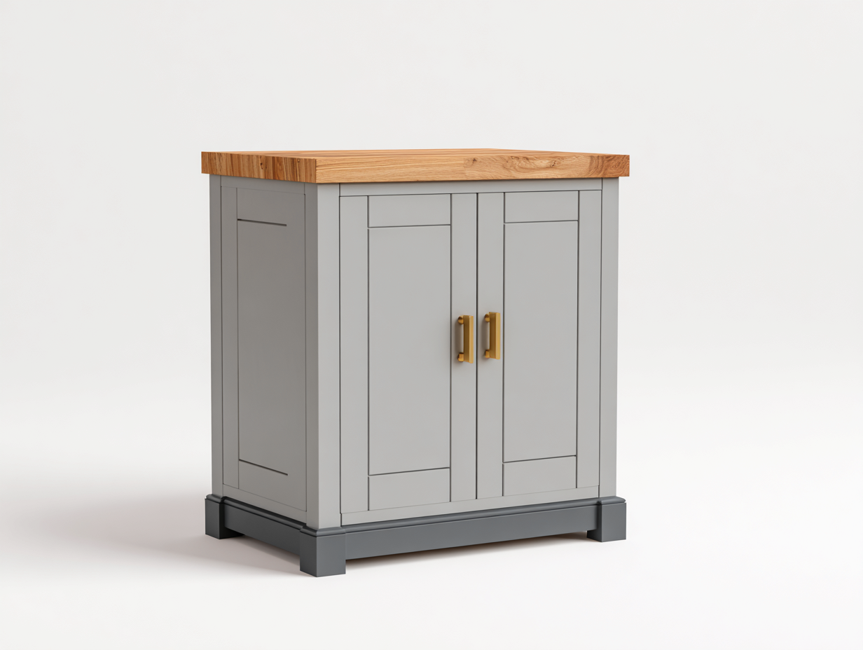 Credenza in legno 88x40x89 cm grigio chiaro e marrone - per sala da pranzo stile moderno-Tadoricorner