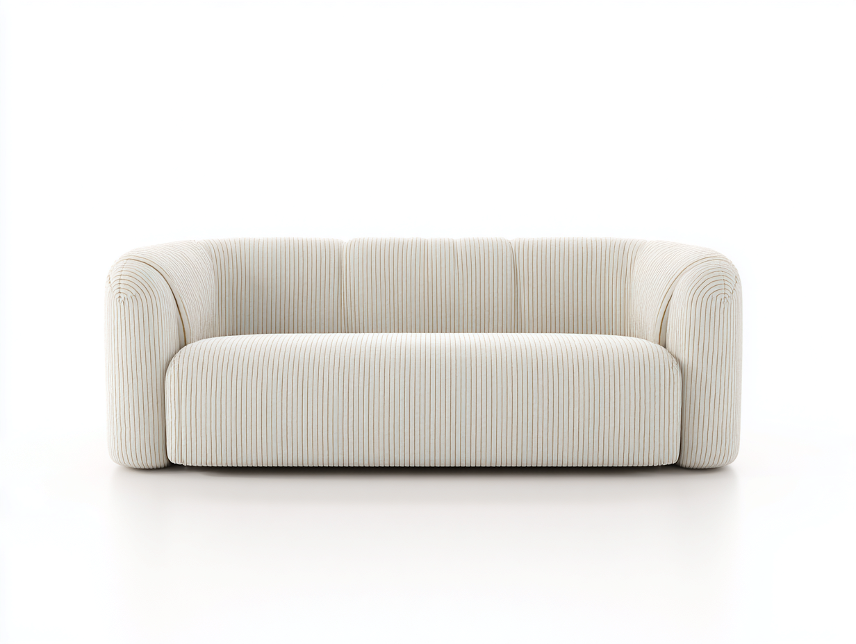 Divano a due posti in tessuto 164x87x76 cm avorio - per soggiorno stile moderno-Tadoricorner