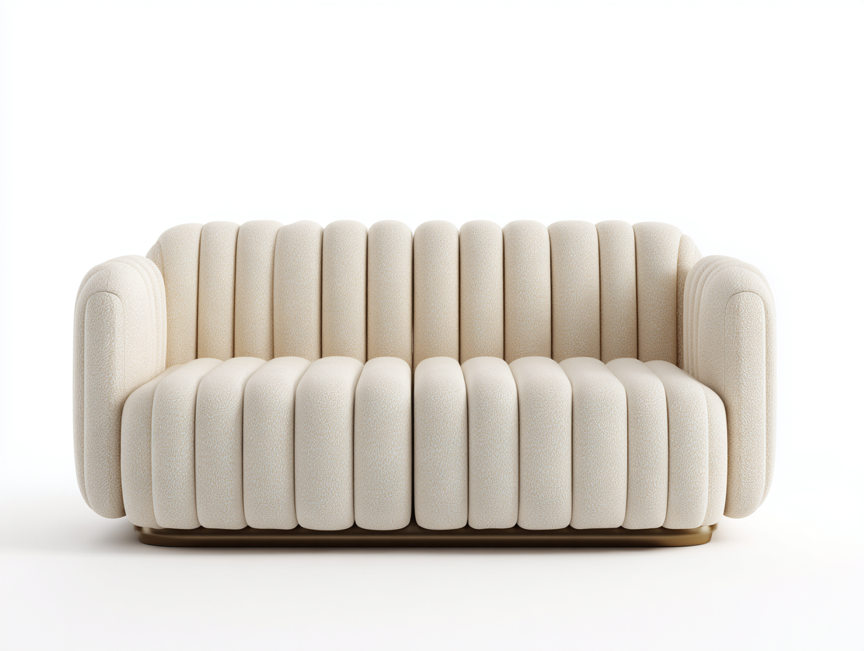 Divano a due posti in tessuto 170x90x80 cm crema - per soggiorno stile contemporaneo-Tadoricorner