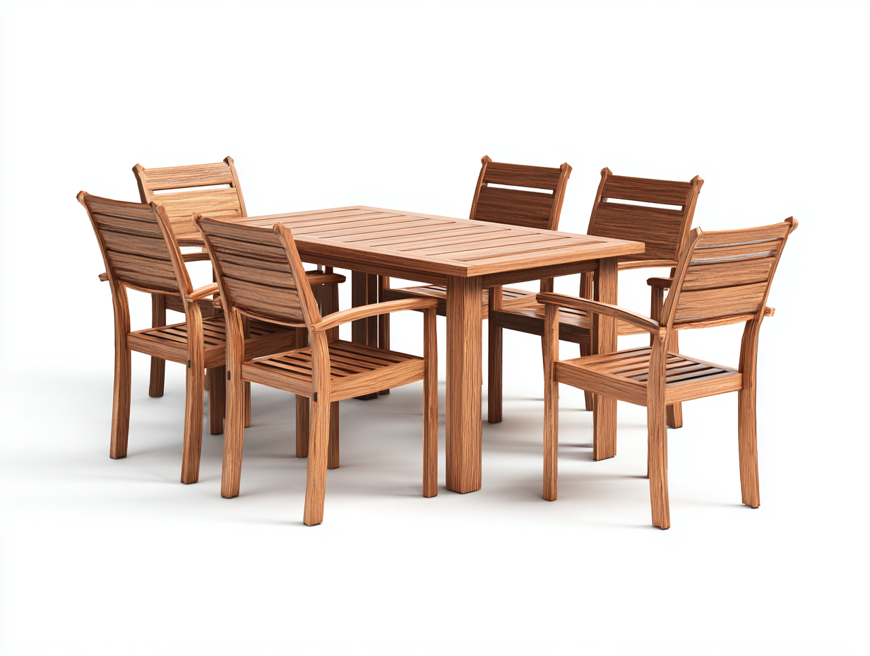 Set tavolo e sedie da giardino in legno 160x90x75 cm marrone - per esterno stile classico-Tadoricorner