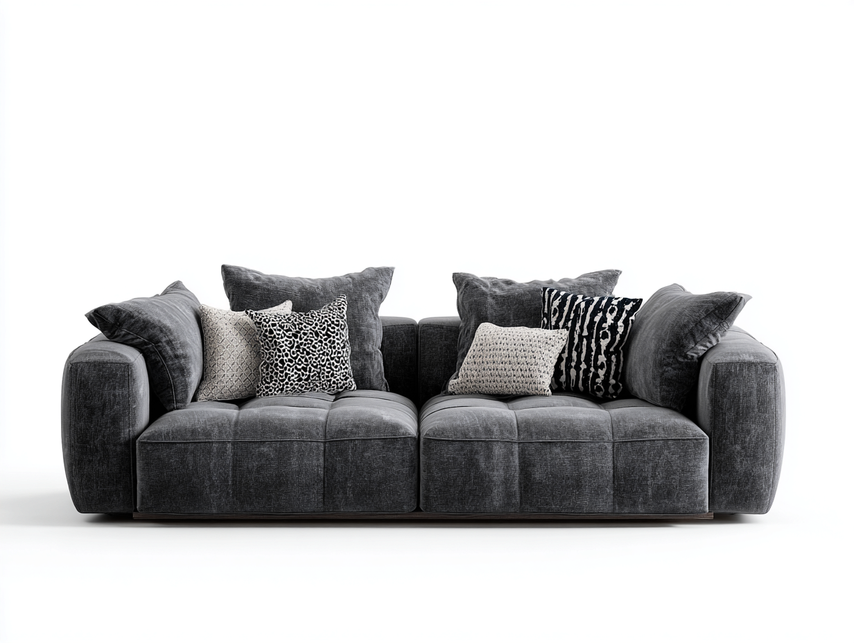 Divano a due posti in tessuto 174x94x77 cm grigio scuro - per soggiorno stile moderno-Tadoricorner