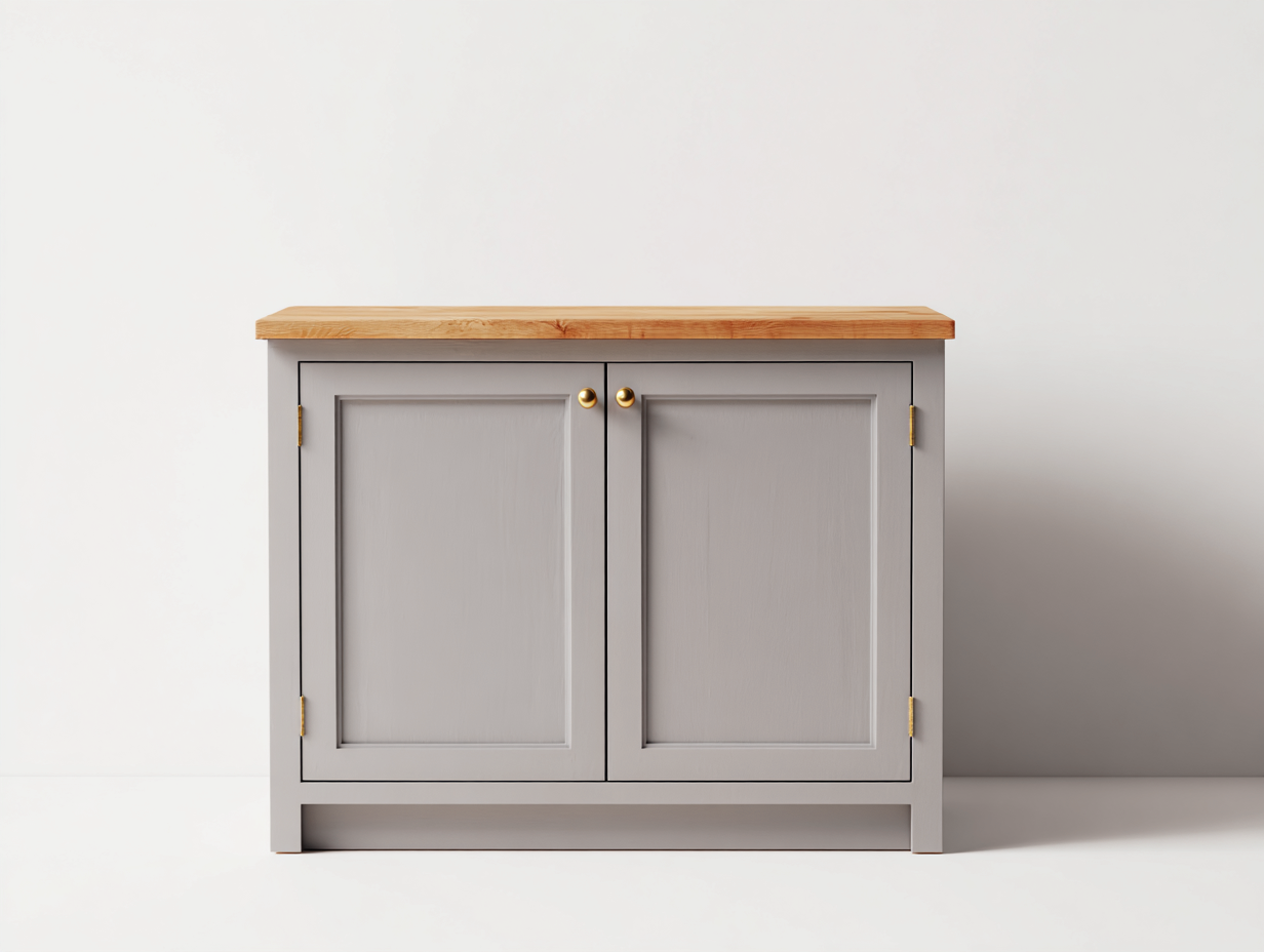 Credenza in legno 98x41x80 cm grigio chiaro e marrone - per sala da pranzo stile moderno-Tadoricorner