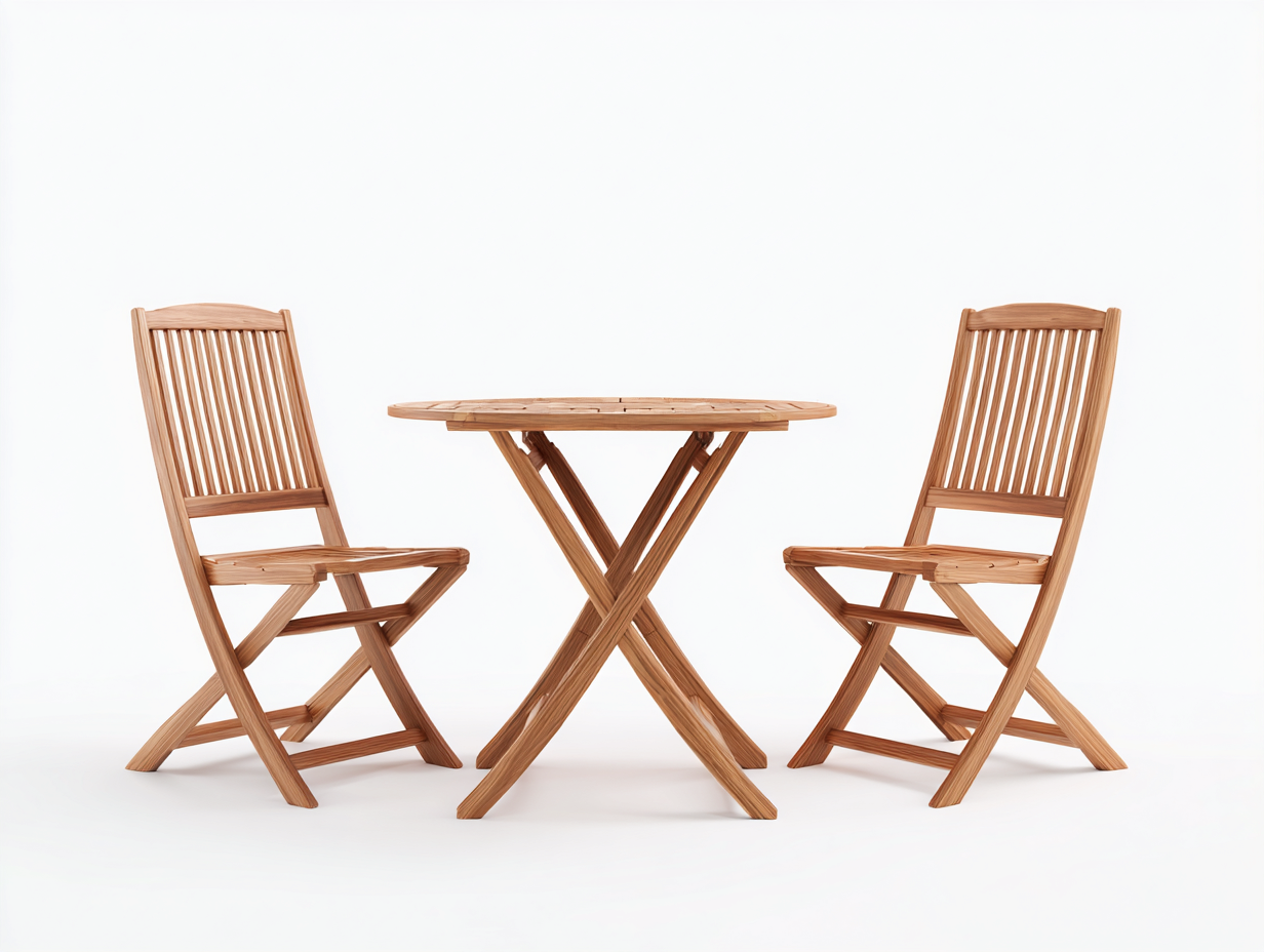 Set tavolo e sedie da giardino in legno 100x100x74 cm - marrone naturale chiaro - stile pieghevole per esterno-Tadoricorner