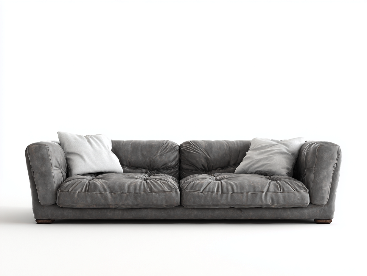 Divano a due posti in pelle scamosciata 164x90x76 cm - grigio fumo - design moderno per soggiorno-Tadoricorner