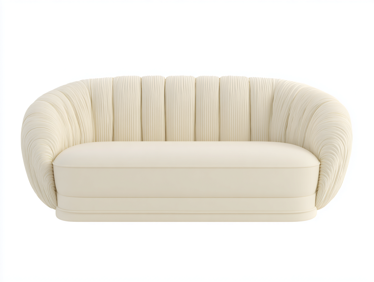 Divano a due posti in tessuto 168x88x78 cm crema - per soggiorno stile moderno-Tadoricorner
