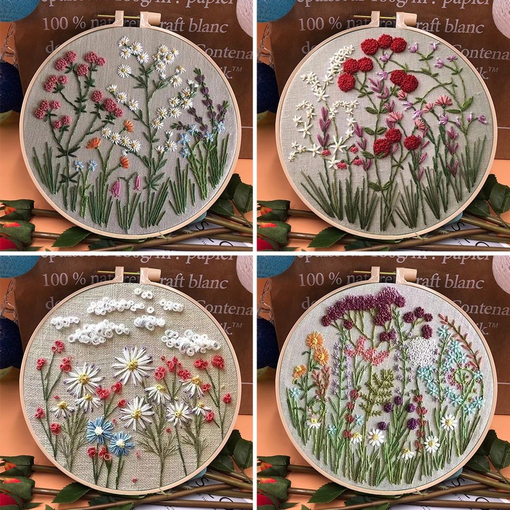 🎄49% OFF - Perfect Gift - Embroidery Hoop Flower Kit for Beginner