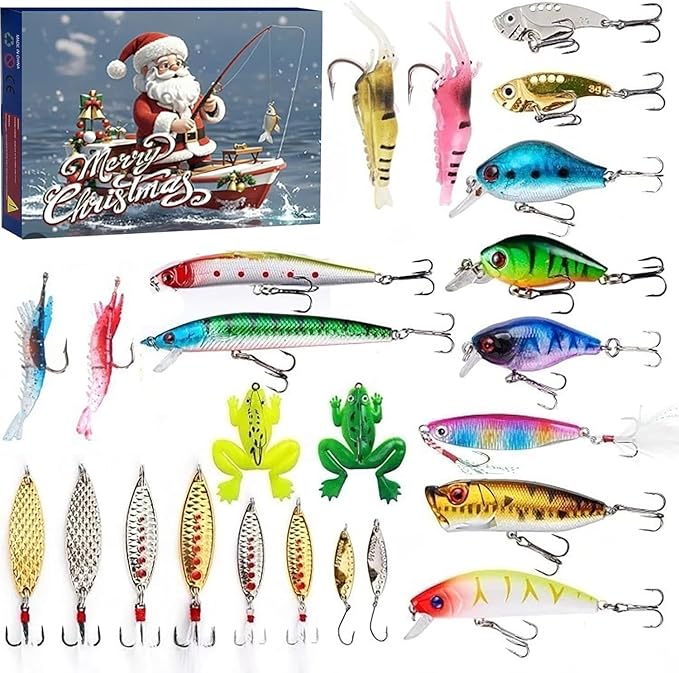 🎣24 Days Christmas Countdown Fish Tackle Set