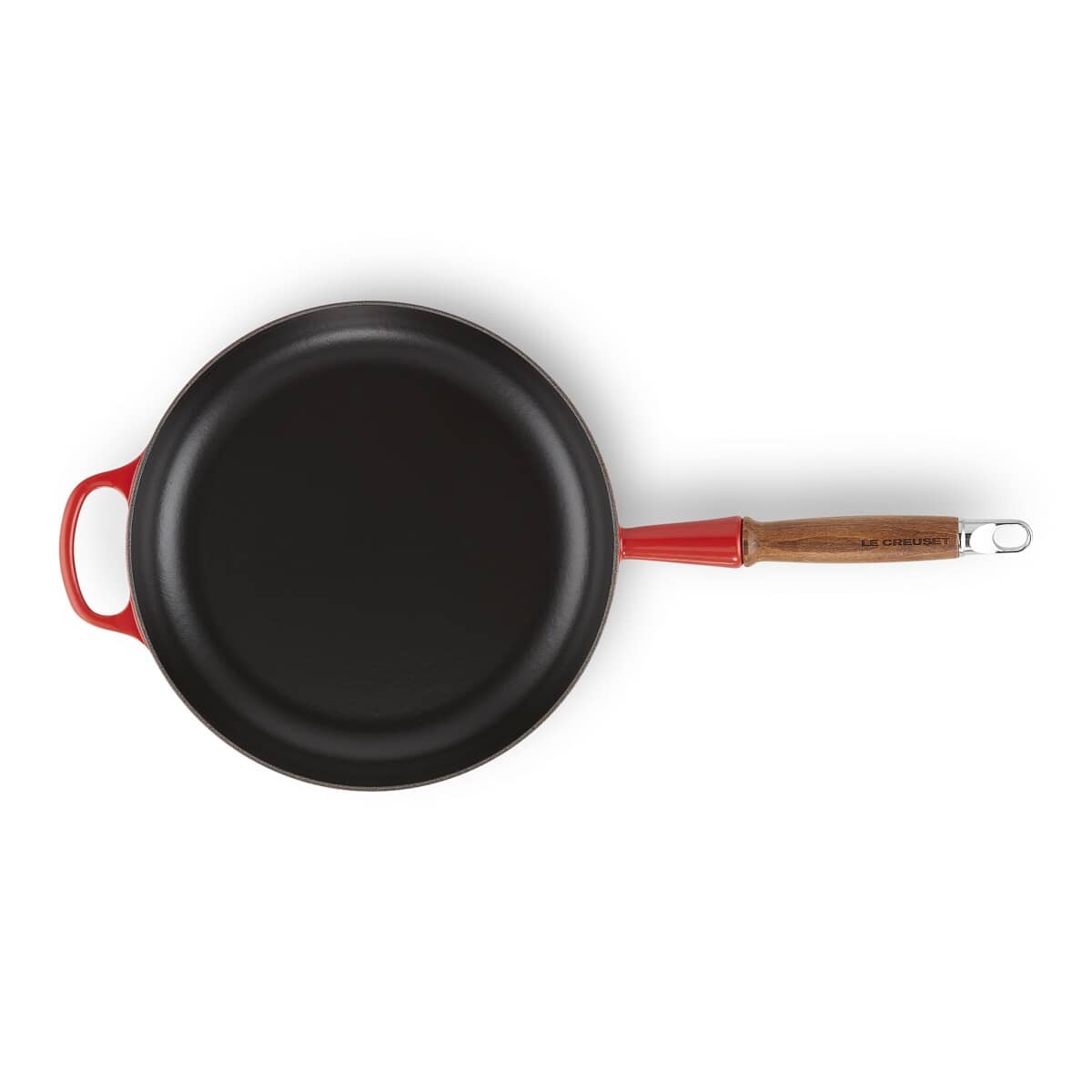 🎄Today's Special Value🎁Le Creuset Cast Iron 10.25" Flame Fry Pan with Wood Handle