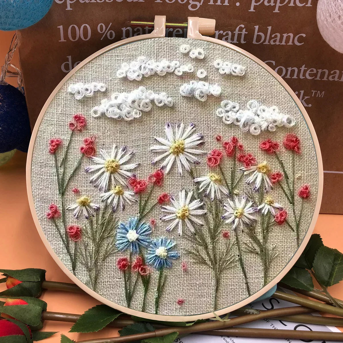 🎄49% OFF - Perfect Gift - Embroidery Hoop Flower Kit for Beginner