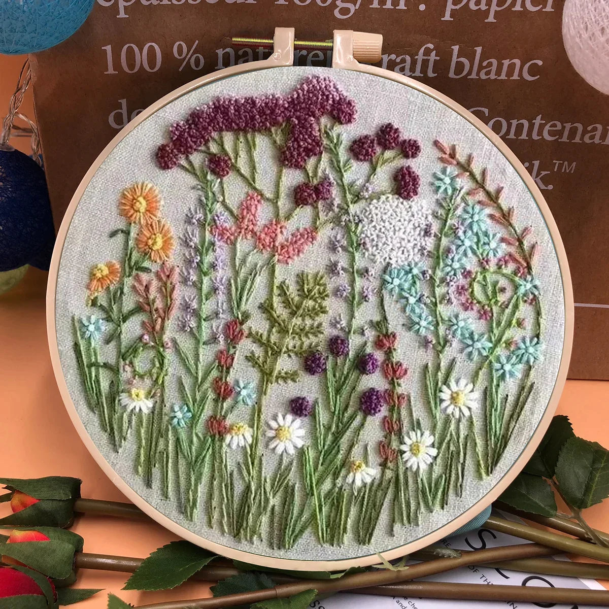 🎄49% OFF - Perfect Gift - Embroidery Hoop Flower Kit for Beginner
